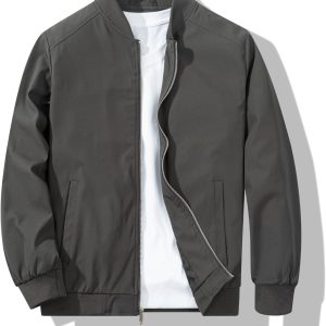 Men Bomber Jacket Fashion Stylish Lightweight Windbreaker Spring Fall Casual Jackets for Men
