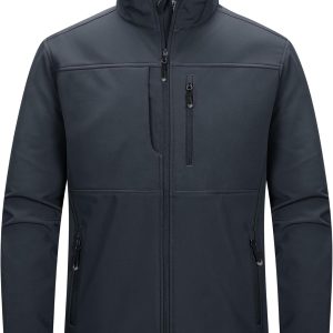 Men Lightweight Softshell Jacket Warm Fce Lined Windbreaker Waterproof Soft Shell for Outdoor Hiking