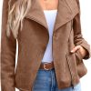 Women's Faux Leather Jackets Suede Fall Fashion 2026 Outfits Winter Clothes Open Front Cropped Coat Outwear
