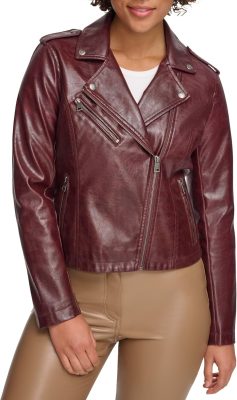 Women's The Classic Faux Leather Moto Jacket (Regular & Plus Size)