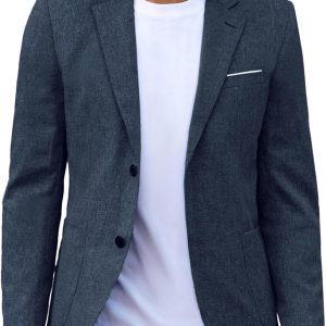 Men's Casual Sport Coat Blazer Two Buttons Lightweight Business Jackets